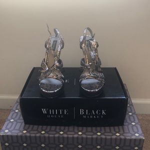 White House Black Market Metallic Python Print